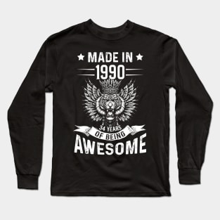 Made In 1990 34 Years Of Being Awesome Birthday Long Sleeve T-Shirt